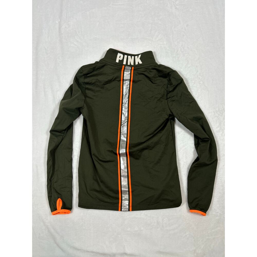 Brand Pink Quarter Zip in orange and green, size Large
